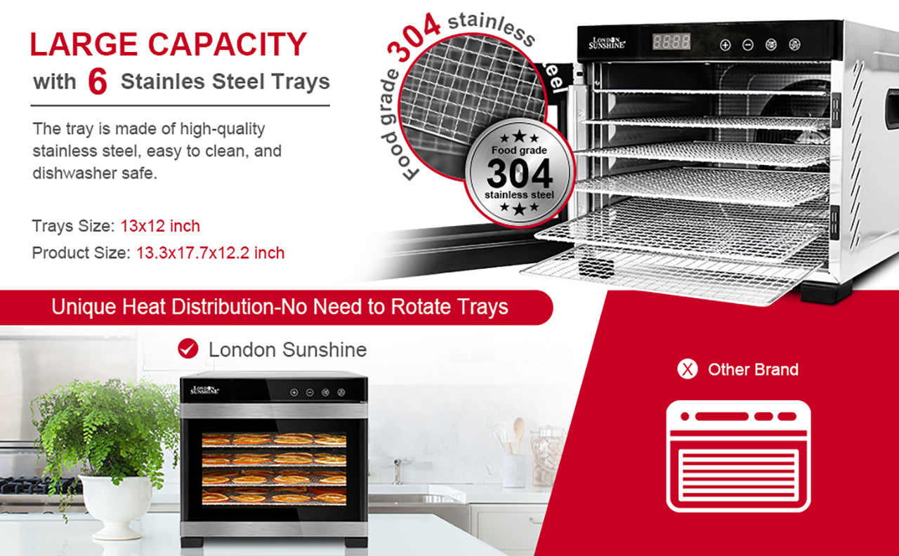 London Sunshine Food Dehydrator - 6 Tray – London Sunshine®