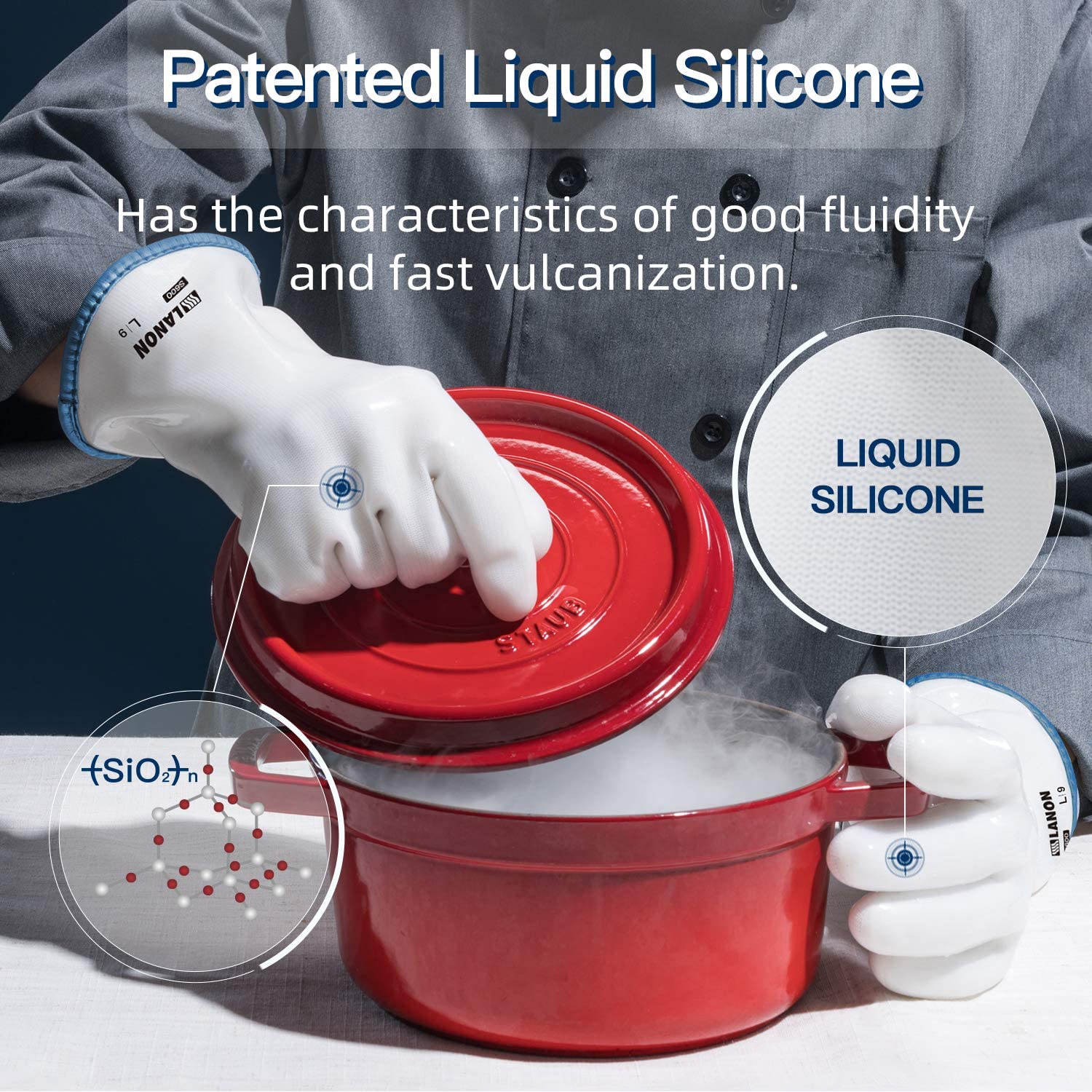 LANON Liquid Silicone Oven Gloves