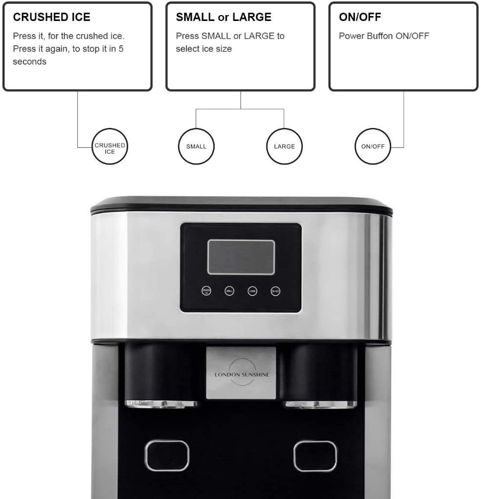 London Sunshine Ice Maker - 40lbs with Crusher