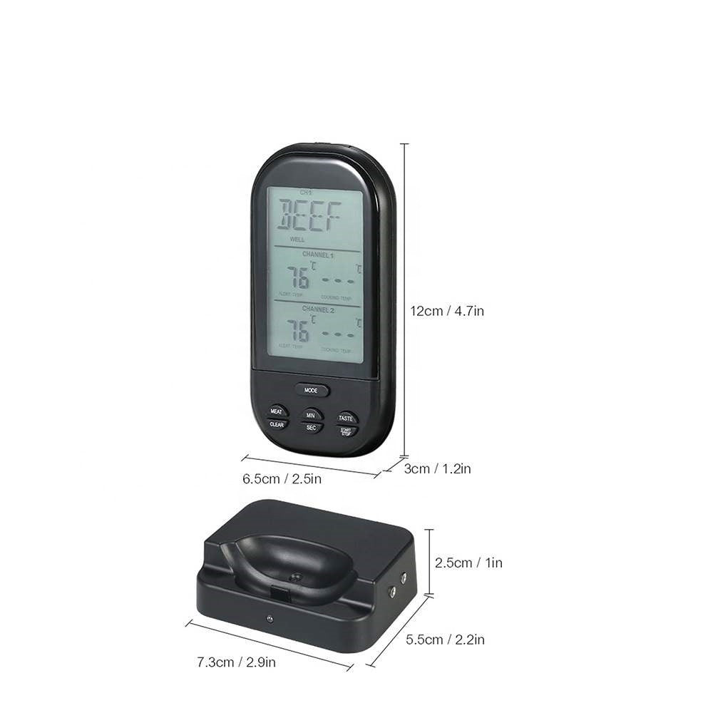 Digital Meat Thermometer with Waterproof Dual Probe Wireless